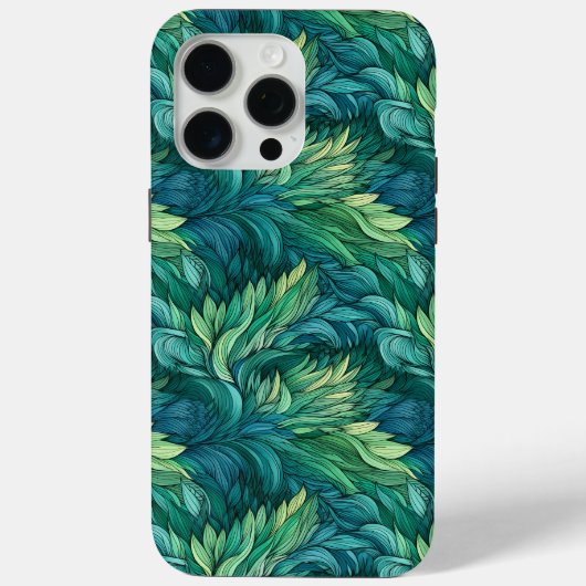 Aquamarin, grün, türkisfarben, Feder Gemustert Case-Mate iPhone Hülle (Rückseite)
