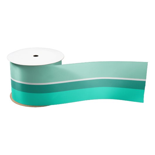 Aquamarin, grün und weiß gestreift satinband (Spule)