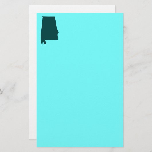 Aquamarin-grüne Alabama-Form Briefpapier (Vorne/Hinten)
