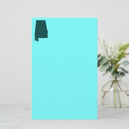 Aquamarin-grüne Alabama-Form Briefpapier (Stehend Vorderseite)