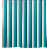 Aquamarin-grüne blaue Streifen Duschvorhang (Vorderseite)