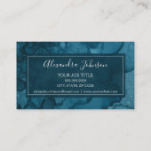 Aquamarin Grüne Farbe Moderner Abstrakter Abstrich Visitenkarte (Rückseite)