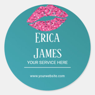 Aquamarin Grüne Lippen Beauty Salon Runder Aufkleber