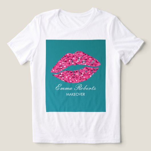 Aquamarin Grüne Lippen Beauty Salon Tri-Blend Shirt (Design Vorderseite)