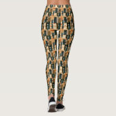 Aquamarin-grüne Streifen Leggings (Rückseite)