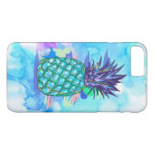 Aquamarin-grüne und Lila Ananas Case-Mate iPhone Hülle (Rückseite (Horizontal))