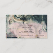 Aquamarin Grüne Wasserfarbe Kosmische Galaxie Spar Visitenkarte (Rückseite)