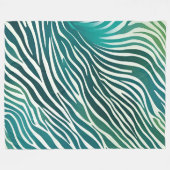 Aquamarin grüne Zebra Streifen Blankette Fleecedecke (Vorderseite (Horizontal))