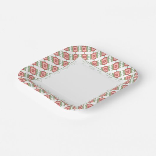 Aquamarin grüner Akzentuierter moderner Platz Pappteller (Gewinkelt)