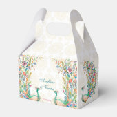 Aquamarin-grüner Cerealien-Blumenpfau Geschenkschachtel (Rückseite)