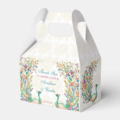 Aquamarin-grüner Cerealien-Blumenpfau Geschenkschachtel (Vorderseite)