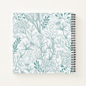 Aquamarin-Grüner Frühlingsholz-Monogramm Notizblock (Rückseite)