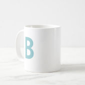 Aquamarin grüner Großbuchstabe Modernes Monogramm Kaffeetasse (Vorderseite Links)