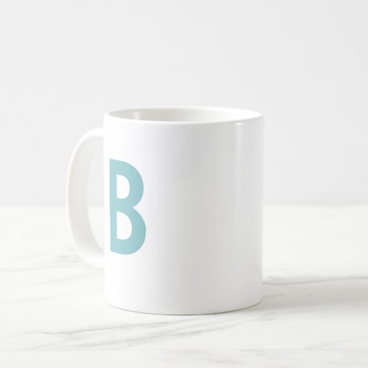 Aquamarin grüner Großbuchstabe Modernes Monogramm Kaffeetasse (Vorderseite Links)