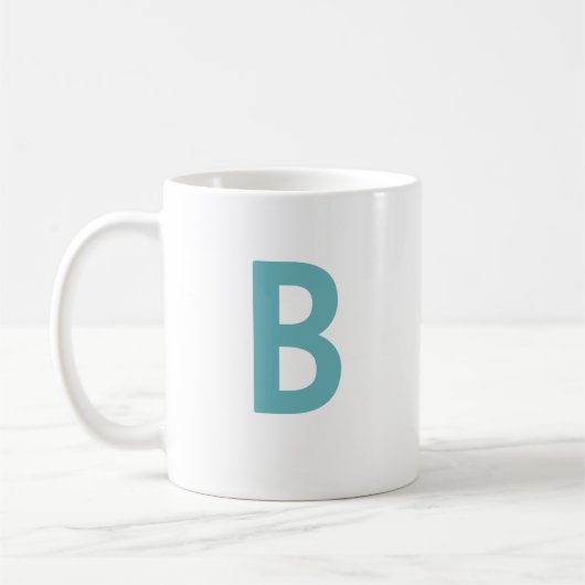 Aquamarin grüner Großbuchstabe Modernes Monogramm Kaffeetasse (Links)