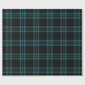 Aquamarin-grüner Tartan Kariert Geschenkpapier (Flach)