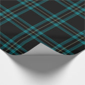 Aquamarin-grüner Tartan Kariert Geschenkpapier (Ecke)