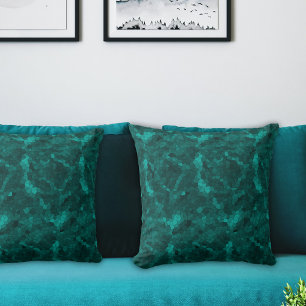 Aquamarin grünes Abstraktes Mosaik Kissen