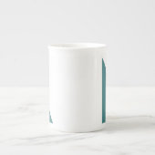 Aquamarin grünes geometrisches Monogramm Porzellantasse (Vorderseite)