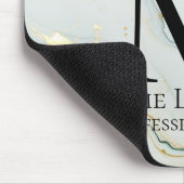 Aquamarin-grünes Monogramm Mousepad (Ecke)