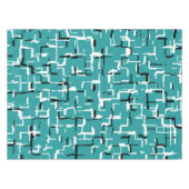 Aquamarin grünes Schwarz-weißes modernes Muster Tischdecke (Vorderseite (Horizontal))