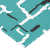 Aquamarin grünes Schwarz-weißes modernes Muster Tischdecke (Schrägansicht)