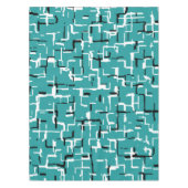 Aquamarin grünes Schwarz-weißes modernes Muster Tischdecke (Vorderseite)