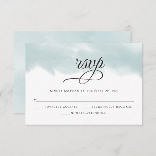 Aquamarin grünes UAWG RSVP Karte (Vorne/Hinten)