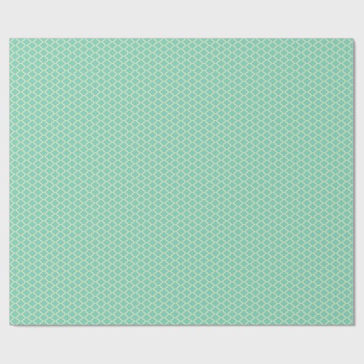Aquamarin-Grünes und beige Quatrefoil Muster Geschenkpapier (Flach)