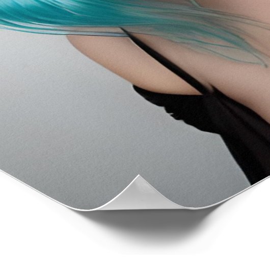 Aquamarin Haarbomane Poster (Ecke)