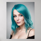 Aquamarin Haarbomane Poster (Vorne)