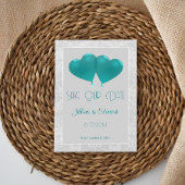 Aquamarin Heart Balloons Ankündigung Datum freihal