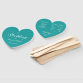 Aquamarin Heart Elegantes Script Blue Wedding Prog Fächer (Non-assembled)