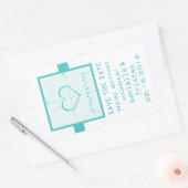 Aquamarin Heart Mah Graph Save the Date Stickers (Umschlag)