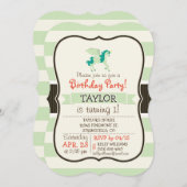 Aquamarin- & hellgrünes Einhorn Einladung (Vorne/Hinten)