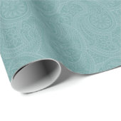 Aquamarin Henna Swirl Geschenkpapier (Rolleneckpunkt)