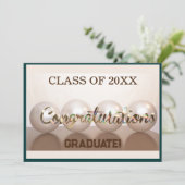 Aquamarin Herzlichen Glückwunsch Graduate Abschlus Einladung (Stehend Vorderseite)