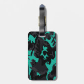 Aquamarin Highlights Camouflage Gepäckanhänger (Rückseite vertikal)