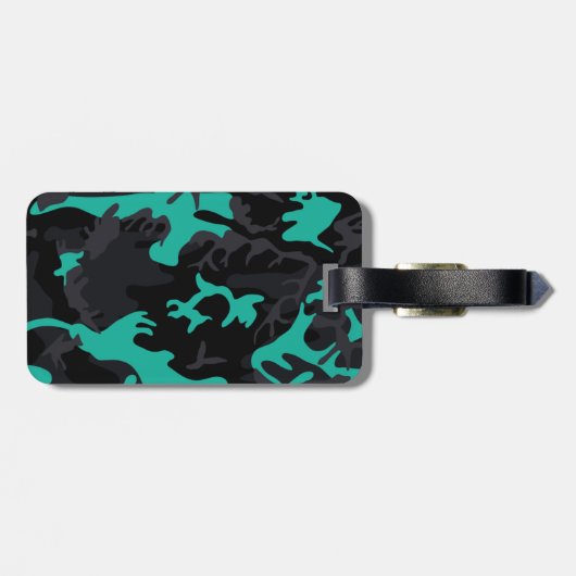 Aquamarin Highlights Camouflage Gepäckanhänger (Rückseite horizontal)