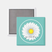Aquamarin Hübsch Little Daisy Magnet (Vorderseite/Rückseite)