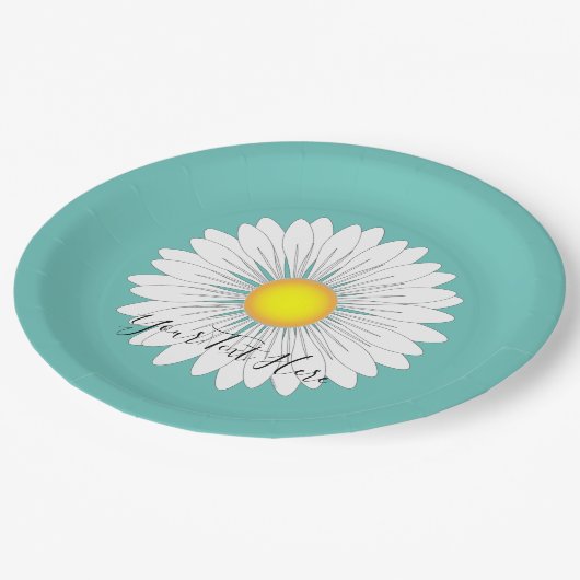 Aquamarin Hübsch Little Daisy Pappteller (Schrägansicht)