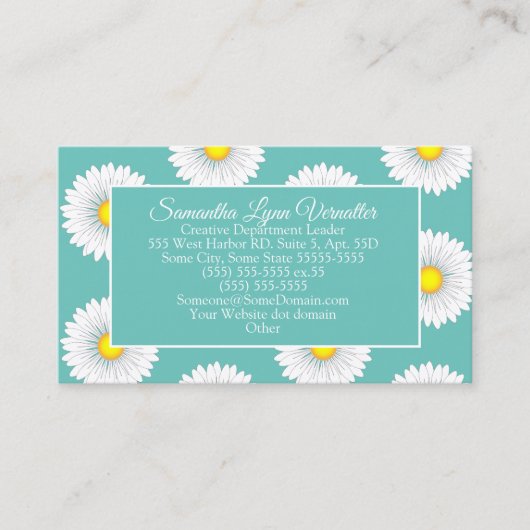 Aquamarin Hübsch Little Daisy Visitenkarte (Vorderseite)