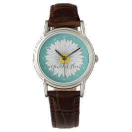 Aquamarin Hübsche kleine Daisy Brown Leather eWatc Armbanduhr