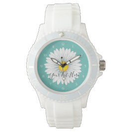 Aquamarin Hübsche kleine Daisy Sporty White Silico Armbanduhr