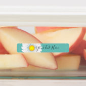 Aquamarin Hübsches kleines Daisy-Rectangle Etiketten (Befestigt)