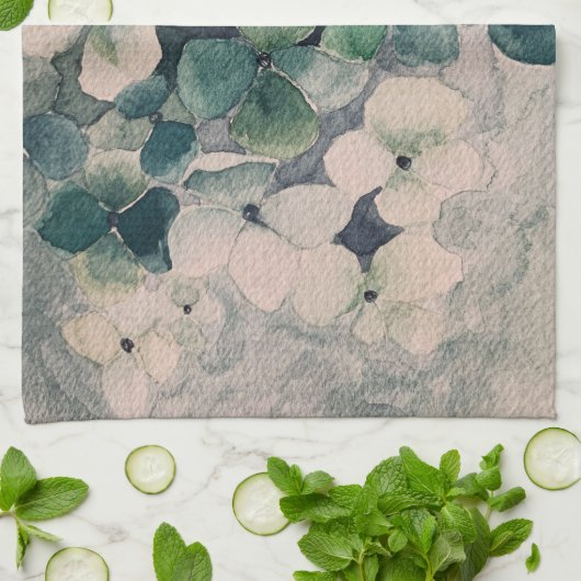 Aquamarin Hydrangeas Küchentücher (Gefaltet)