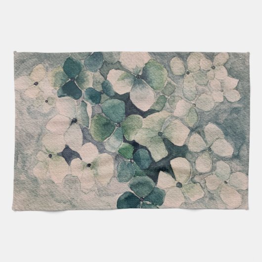 Aquamarin Hydrangeas Küchentücher (Horizontal)