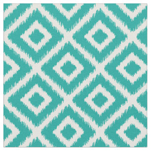 Aquamarin Ikat Diamonds Stoff