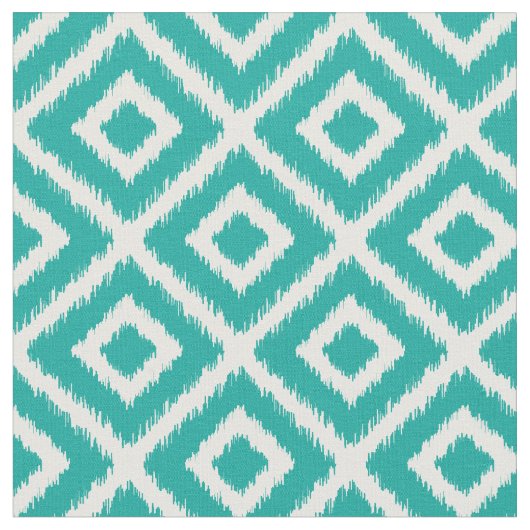Aquamarin Ikat Diamonds Stoff (Nahaufnahme)