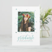 Aquamarin In den Sternen Foto Abschluss Ankündigun Ankündigung (Stehend Vorderseite)